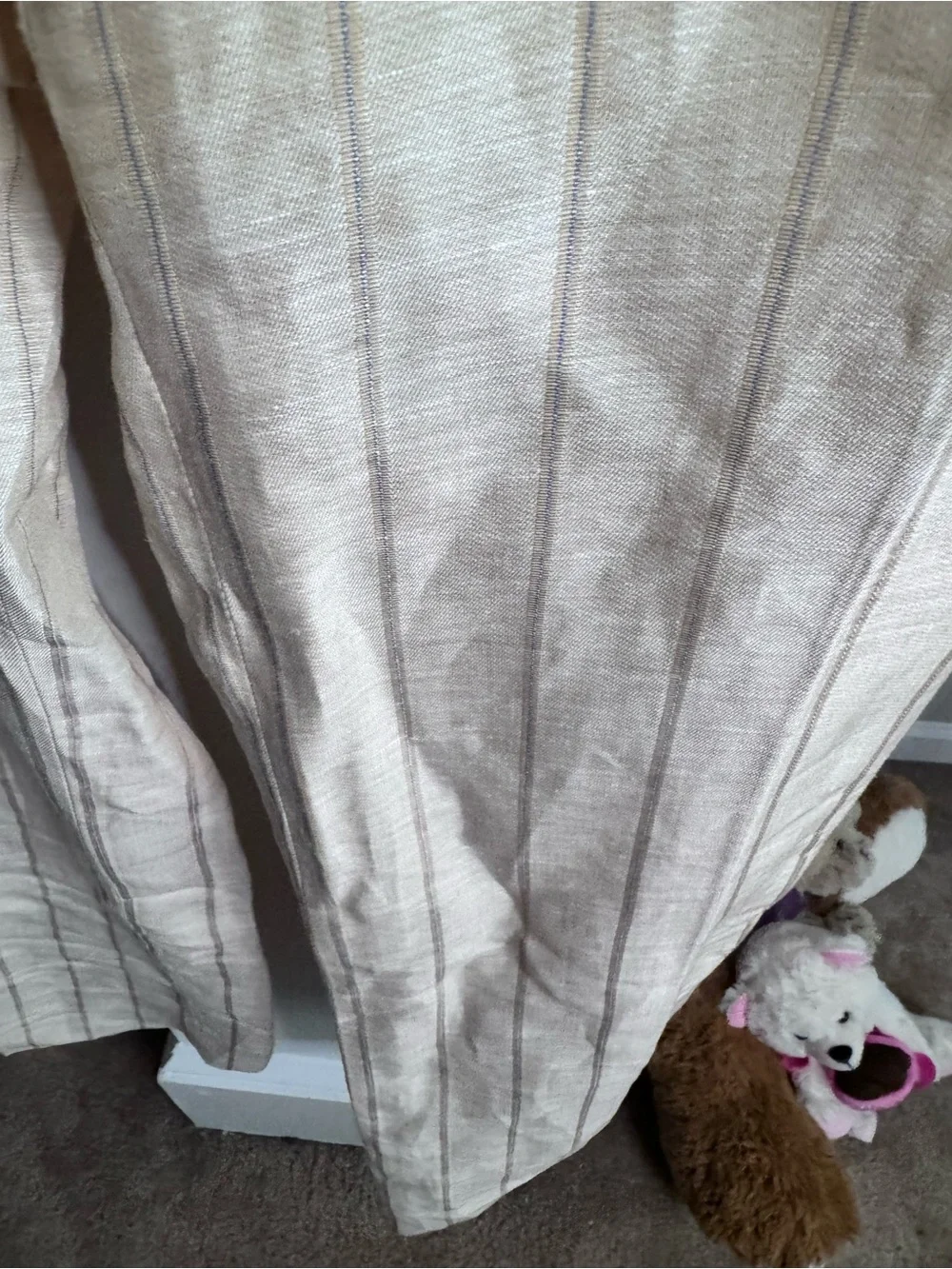 J.Crew Linen Blend Pinstripe Wide Leg Trousers Size 10T Tall Beige Work Pants